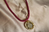 Jesus pearl medallion necklace