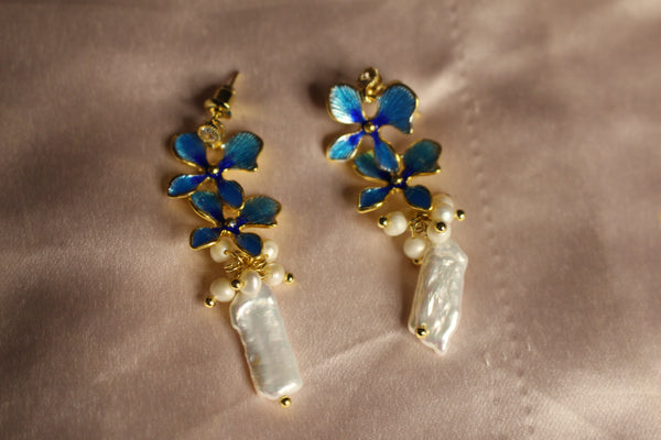 Blue Orchid Earrings