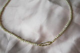 Paper Clip small pearl necklace