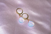 Moonstone hoop earrings