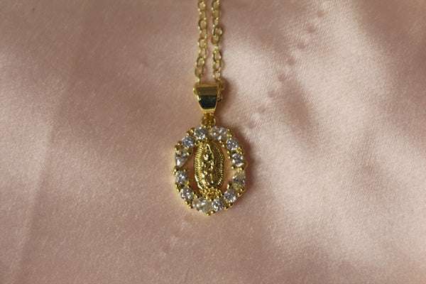 Virgin Mary CZ necklace